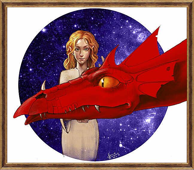 Картина - Девочка и Дракон