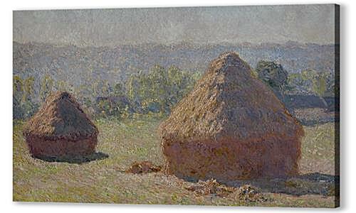 Картина маслом - Haystacks at the End of the Summer, Morning Effect	
