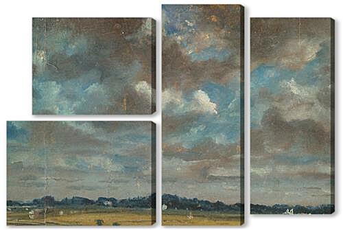 Модульная картина - Extensive Landscape with GreyClouds
