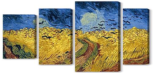 Модульная картина - Wheat field with crows
