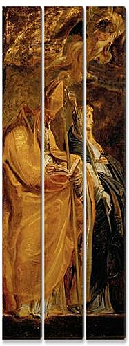 Модульная картина - Altarpiece of Raising of Cross (Outer Wing Staints Amandus and Walburga)	
