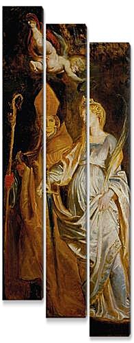 Модульная картина - Altarpiece of Raising of Cross (Outer Wing Staints Catherine of Alexandria and Eligius)	
