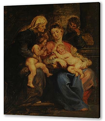 Картина маслом - The Holy Family with St. Elizabeth and St. John	
