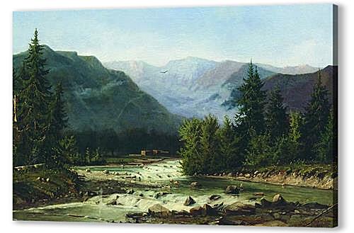 Картина маслом - Швейцарский пейзаж
