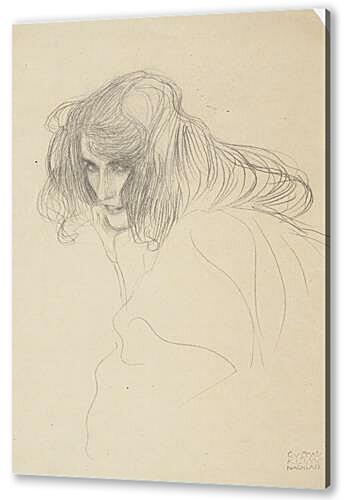 Картина маслом - Study of a womans head in Drieviertelprofil (Study for adultery in the Beethoven frieze) 1902	
