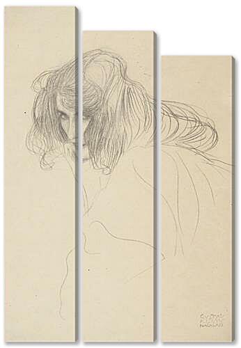 Модульная картина - Study of a womans head in Drieviertelprofil (Study for adultery in the Beethoven frieze) 1902	
