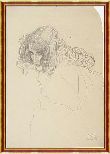 Картина - Study of a womans head in Drieviertelprofil (Study for adultery in the Beethoven frieze) 1902	
