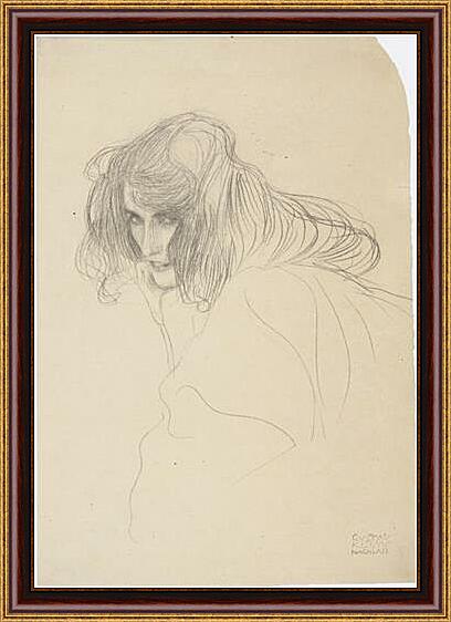 Картина - Study of a womans head in Drieviertelprofil (Study for adultery in the Beethoven frieze) 1902	
