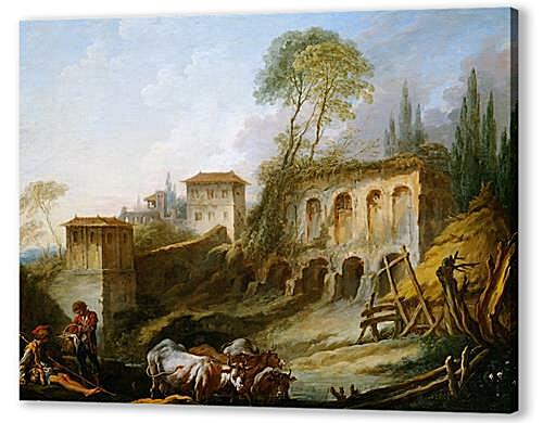 Картина маслом - Imaginary Landscape with the Palatine Hill from Campo Vaccino
