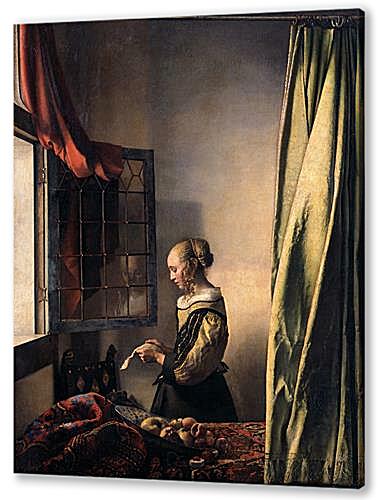 Постер (плакат) - Girl Reading a Letter at an Open Window
