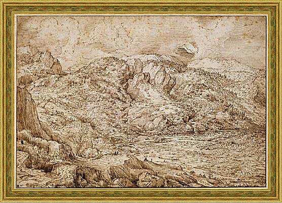 Картина - Alpine landscape with a river
