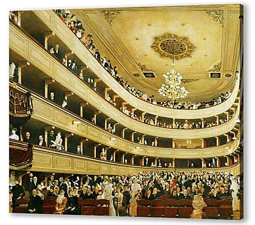Картина маслом - Зал старого дворцового театра в Вене