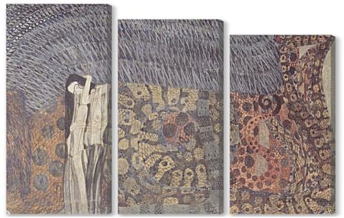 Модульная картина - The Beethoven Frieze: The Longing for Happiness Finds Repose in Poetry. Right wall	
