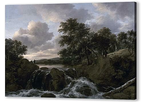 Картина маслом - Landscape with Waterfall
