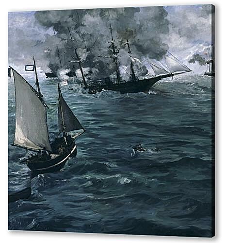 Постер (плакат) - Battle of the Kearsarge and the Alabama
