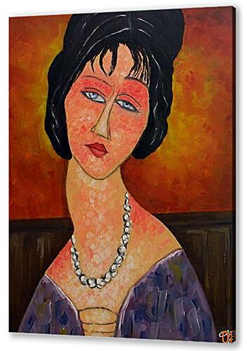 Jeanne Hebuterne con collana