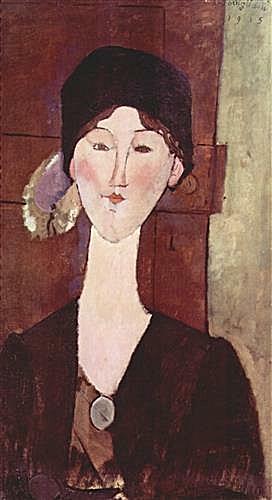 Картина - Retrato de Beatrice Hastings ante una puerta	
