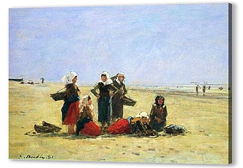 Картина маслом - Women on the Beach at Berck
