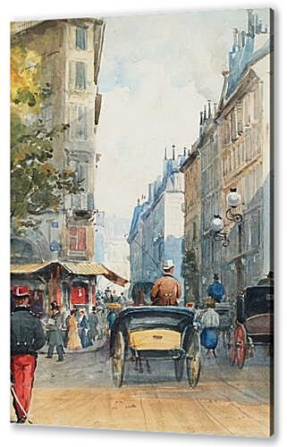 Картина маслом - Street life in Paris
