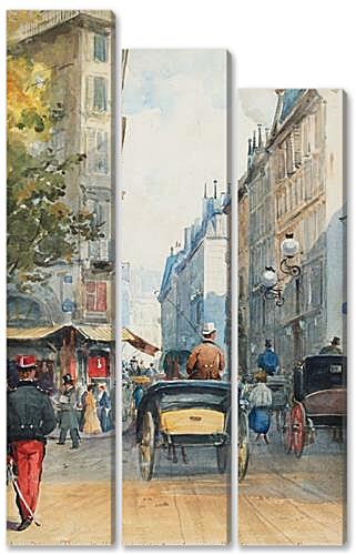 Модульная картина - Street life in Paris

