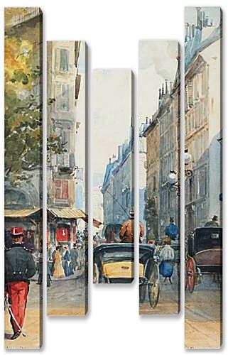 Модульная картина - Street life in Paris
