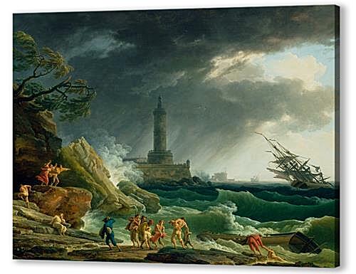 A Storm on a Mediterranean Coast
