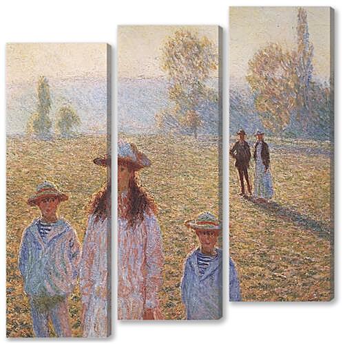 Модульная картина - Landscape with Figures, Giverny	
