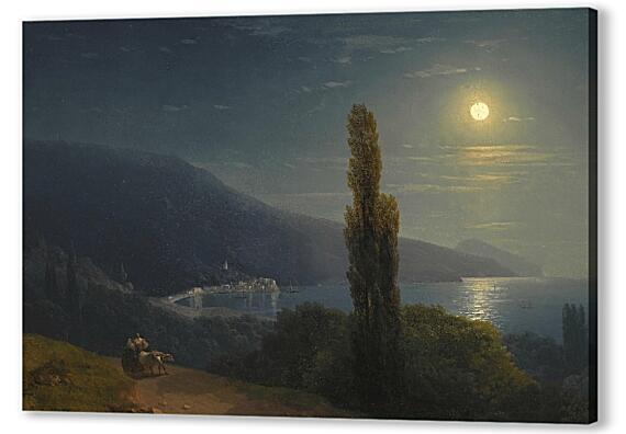 Картина маслом - Вид Крыма в лунную ночь