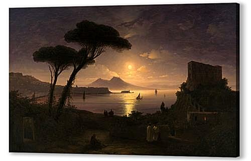 Картина маслом - Неаполитанский залив в лунную ночь	
