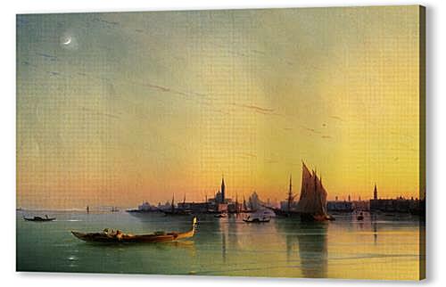 Картина маслом - Закат над Венецианской лагуной	
