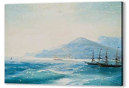 Картина маслом - Корабли недалеко от побережья 1886	
