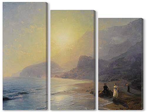 Модульная картина - Пушкин и графиня Раевская на берегу моря возле Гурзуфа и Партенита 1886 г.	
