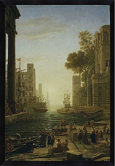 Картина - Landscape with the Embarkment of Saint Paula Romana in Ostia 1639-1640
