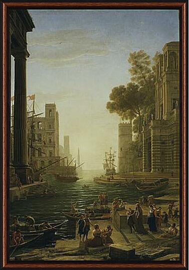 Картина - Landscape with the Embarkment of Saint Paula Romana in Ostia 1639-1640
