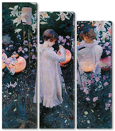 Модульная картина - Carnation, Lily, Lily, Rose

