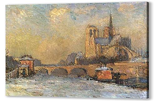Постер (плакат) - The Quay de La Tournelle and Notre Dame, Paris
