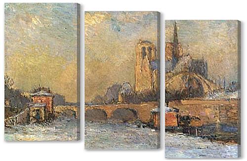 Модульная картина - The Quay de La Tournelle and Notre Dame, Paris
