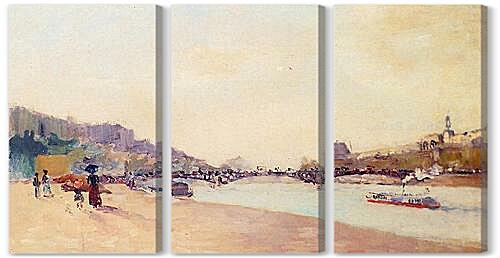 Модульная картина - Paris, the Seine and the Pont des Saint-Peres, with the Louvre
