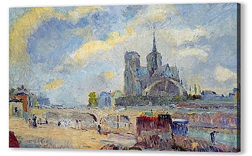 Картина маслом - Notre-Dame de Paris and the Bridge of the Archeveche
