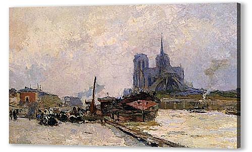 Картина маслом - Notre Dame de Paris, View from the Quai de la Tournelle
