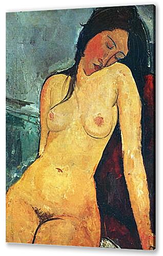 Seated female nude	
