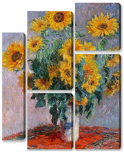 Модульная картина - Bouquet of sunflowers	
