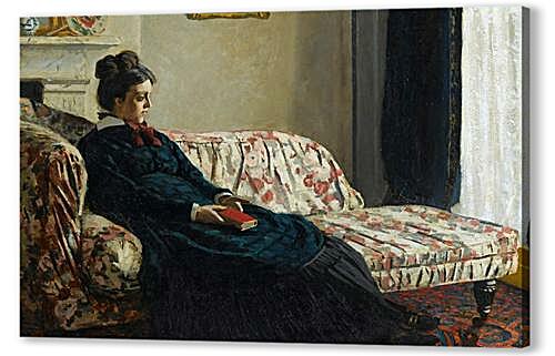 Постер (плакат) - Meditation, Mrs. Monet Sitting on a Sofa	
