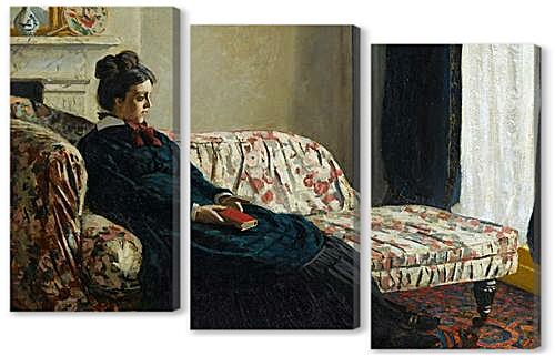 Модульная картина - Meditation, Mrs. Monet Sitting on a Sofa	
