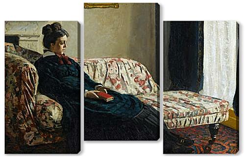 Модульная картина - Meditation, Mrs. Monet Sitting on a Sofa	
