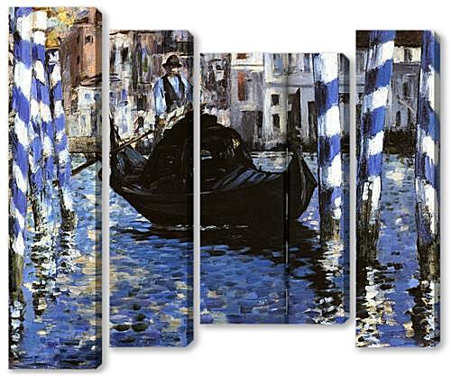 Модульная картина - Le Grand Canal de Venise, Large Channel of Venice, Huile sur toile
