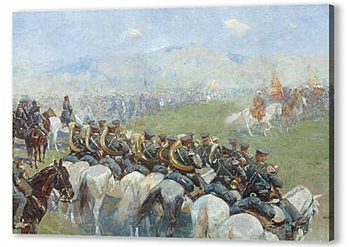 Картина маслом - Смотр войск Александром III
