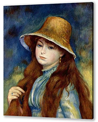 Картина маслом - Young Girl in a Straw Hat
