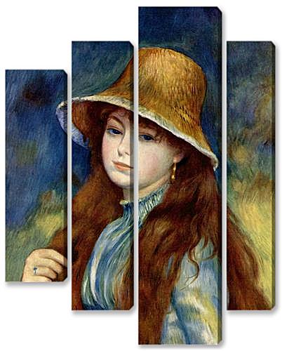 Модульная картина - Young Girl in a Straw Hat
