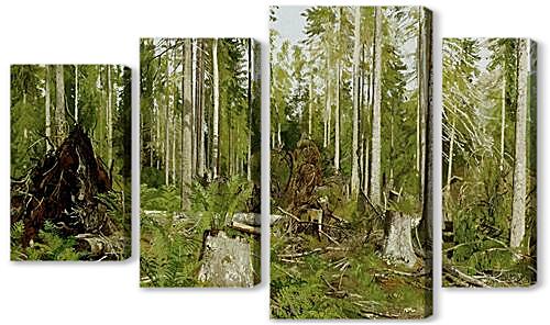 Модульная картина - Сосновый лес	
